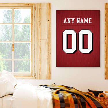 San Francisco Jersey Custom Canvas Print Wall Art for Boy Girl Men Women Football Personalized Canvas Art